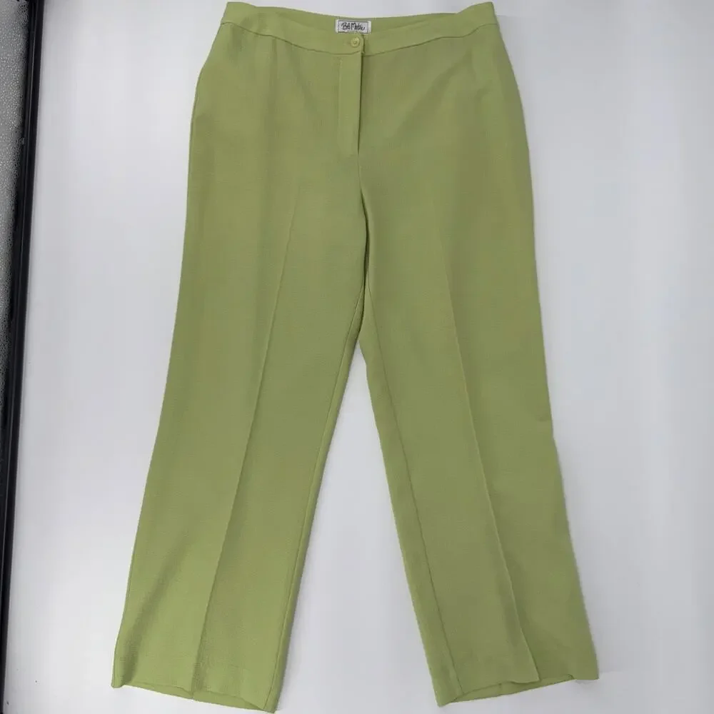 Vintage Bob Mackie Studio Lime Green PantSuit Retro Y2K Career Suit Size 14 (10)
